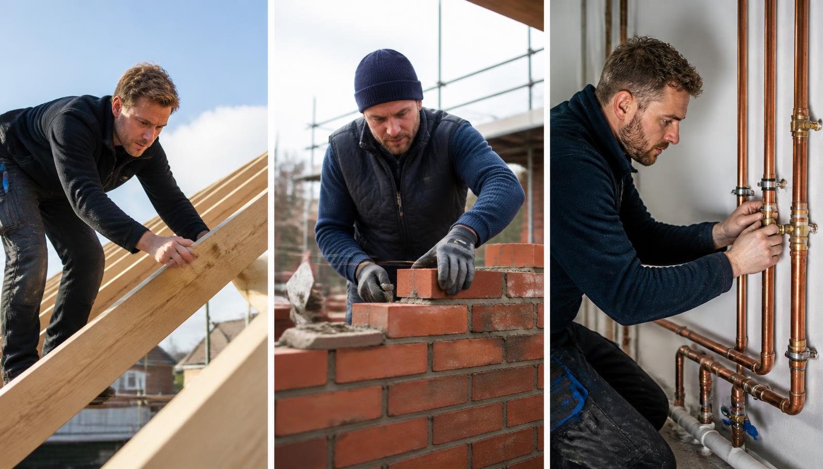 Eksempler med tømrer, murer og VVS-arbejde